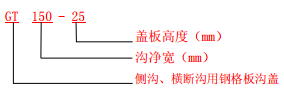 橫斷溝鋼格板溝蓋表示方法